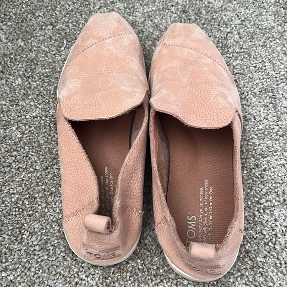 TOMS WOMEN’S DECONSTRUCTED ALPARGATA BLOOM NUBUCK SUEDE PINK WHITE SIZE 8.5 - Picture 2 of 6